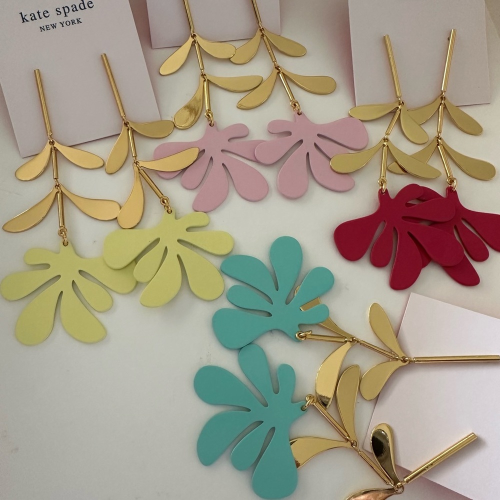 Kate spade long Flower botanical garden linear Earrings - Picture 9 of 11